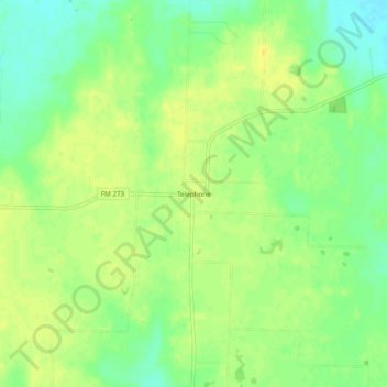 Mappa topografica Telephone, altitudine, rilievo