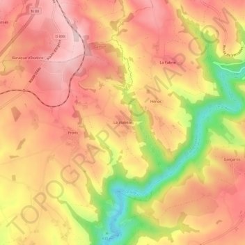 Mappa topografica La Vialette, altitudine, rilievo
