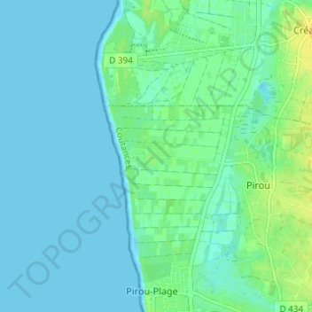 Mappa topografica Armanville, altitudine, rilievo