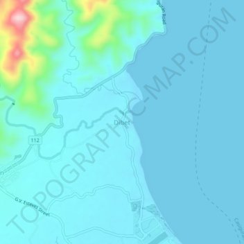 Mappa topografica Dibet, altitudine, rilievo