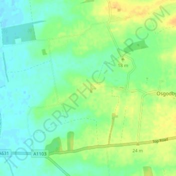 Mappa topografica Kingerby, altitudine, rilievo