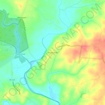 Mappa topografica Mount Holly, altitudine, rilievo