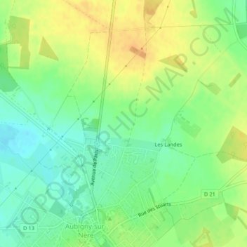 Mappa topografica La Terre du Noyer, altitudine, rilievo