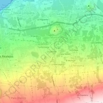 Mappa topografica La Cartaya, altitudine, rilievo