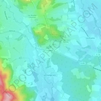 Mappa topografica Polroy, altitudine, rilievo