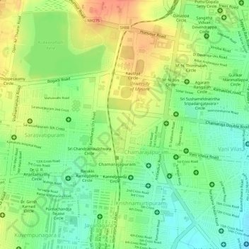 Mappa topografica Copper Pod, altitudine, rilievo