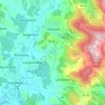 Mappa topografica Semmersdorf, altitudine, rilievo