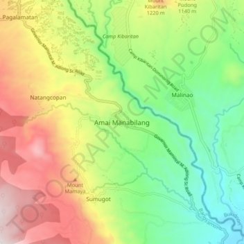 Mappa topografica Amai Manabilang, altitudine, rilievo