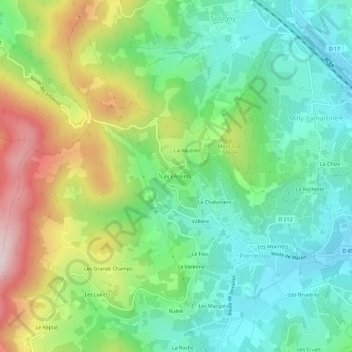 Mappa topografica Les Enceints, altitudine, rilievo