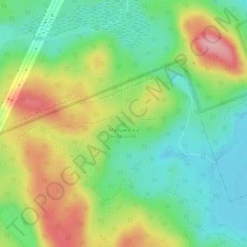 Mappa topografica Madawaska Highlands, altitudine, rilievo