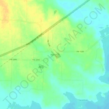 Mappa topografica Klondike, altitudine, rilievo