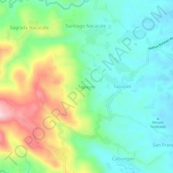 Mappa topografica Tapayas, altitudine, rilievo