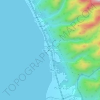 Mappa topografica San Agustin, altitudine, rilievo