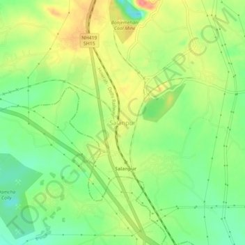 Mappa topografica Salanpur, altitudine, rilievo