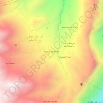 Mappa topografica Nueva Soledad, altitudine, rilievo