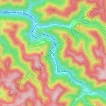 Mappa topografica Marnie, altitudine, rilievo