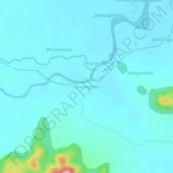 Mappa topografica Khariaguda, altitudine, rilievo