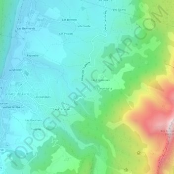 Mappa topografica Les Mourets, altitudine, rilievo