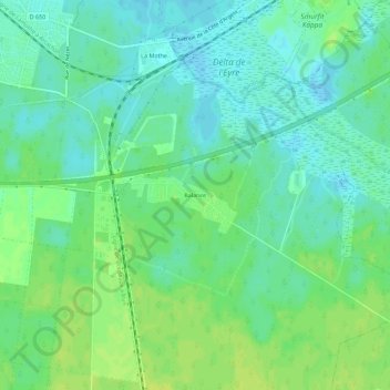 Mappa topografica Balanos, altitudine, rilievo