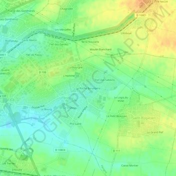 Mappa topografica La Roche Barangère, altitudine, rilievo