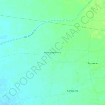 Mappa topografica Monte Hermoso, altitudine, rilievo