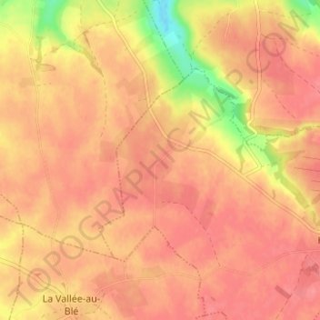 Mappa topografica Féronval, altitudine, rilievo