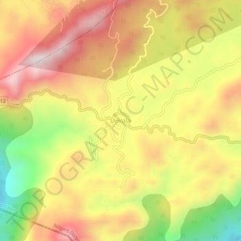 Mappa topografica Devala, altitudine, rilievo