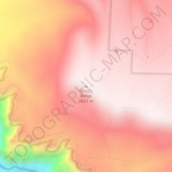 Mappa topografica Grizzly Ridge, altitudine, rilievo