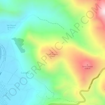 Mappa topografica Cerro Huayna Khauri, altitudine, rilievo