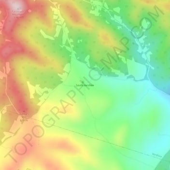 Mappa topografica South Vershire, altitudine, rilievo