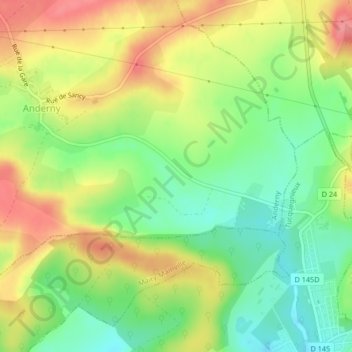 Mappa topografica La Forêt, altitudine, rilievo