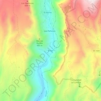 Mappa topografica El Sao, altitudine, rilievo