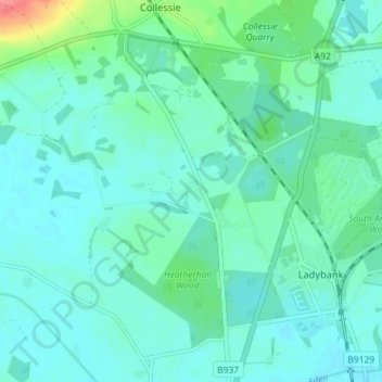 Mappa topografica Giffordtown, altitudine, rilievo