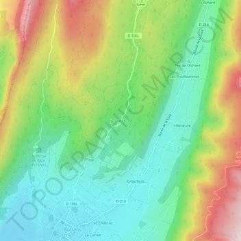 Mappa topografica Jean Babois, altitudine, rilievo