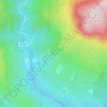 Mappa topografica La Génibrède, altitudine, rilievo