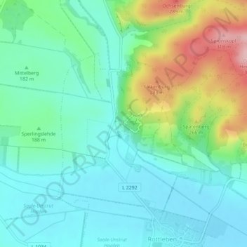 Mappa topografica Barbarossahöhle, altitudine, rilievo