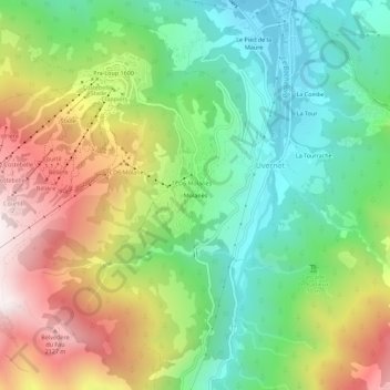 Mappa topografica Molanès, altitudine, rilievo