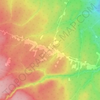 Mappa topografica Lorne, altitudine, rilievo