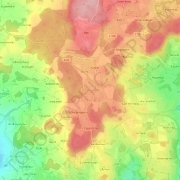 Mappa topografica Rotheidlen, altitudine, rilievo