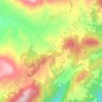 Mappa topografica Günhoşlar, altitudine, rilievo