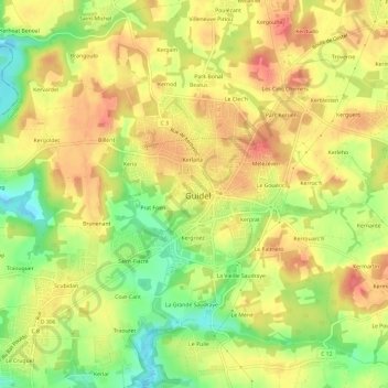 Mappa topografica Le Stanco, altitudine, rilievo