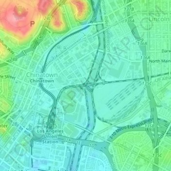 Mappa topografica Mission Junction, altitudine, rilievo