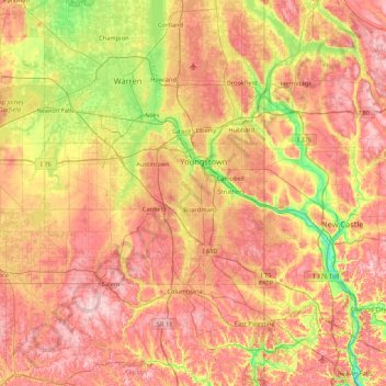 Mappa topografica Beaver Island, altitudine, rilievo