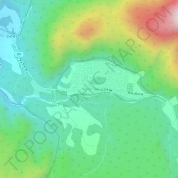 Mappa topografica Neltume, altitudine, rilievo