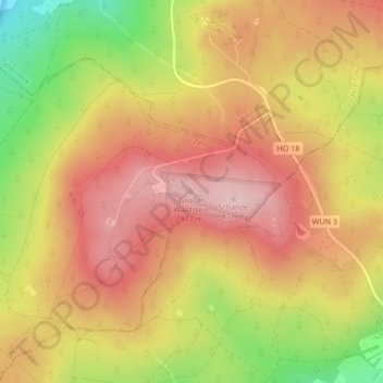 Mappa topografica Großer Waldstein, altitudine, rilievo