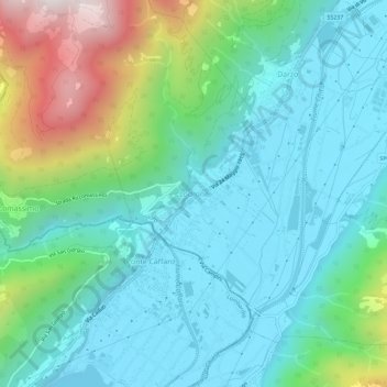 Mappa topografica Lodrone, altitudine, rilievo