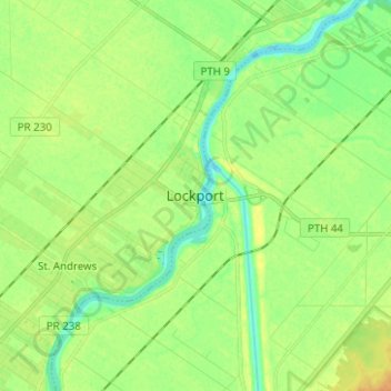 Mappa topografica Lockport, altitudine, rilievo