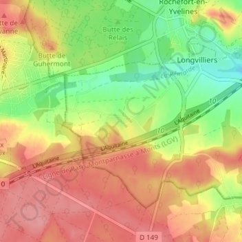 Mappa topografica Reculet, altitudine, rilievo