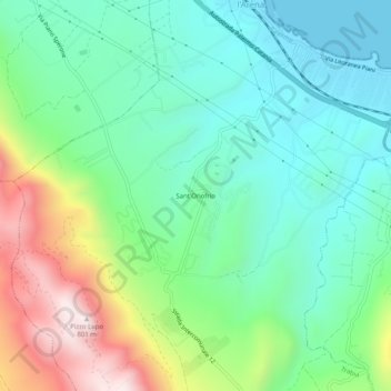 Mappa topografica Sant'Onofrio, altitudine, rilievo