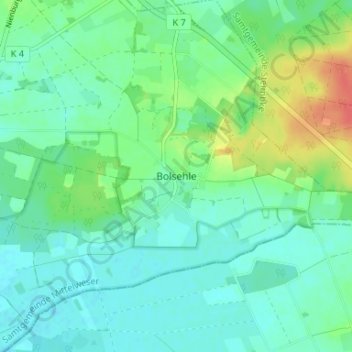 Mappa topografica Bolsehle, altitudine, rilievo